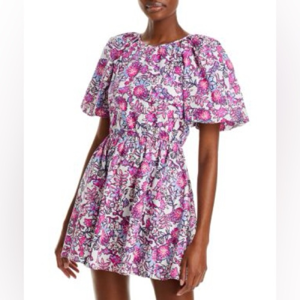 French connection puff sleeve mini dress